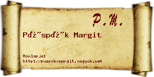Püspök Margit névjegykártya